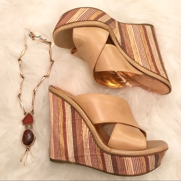 BCBGeneration Tan Platform Wedge | Size 8.5 - Picture 1 of 6
